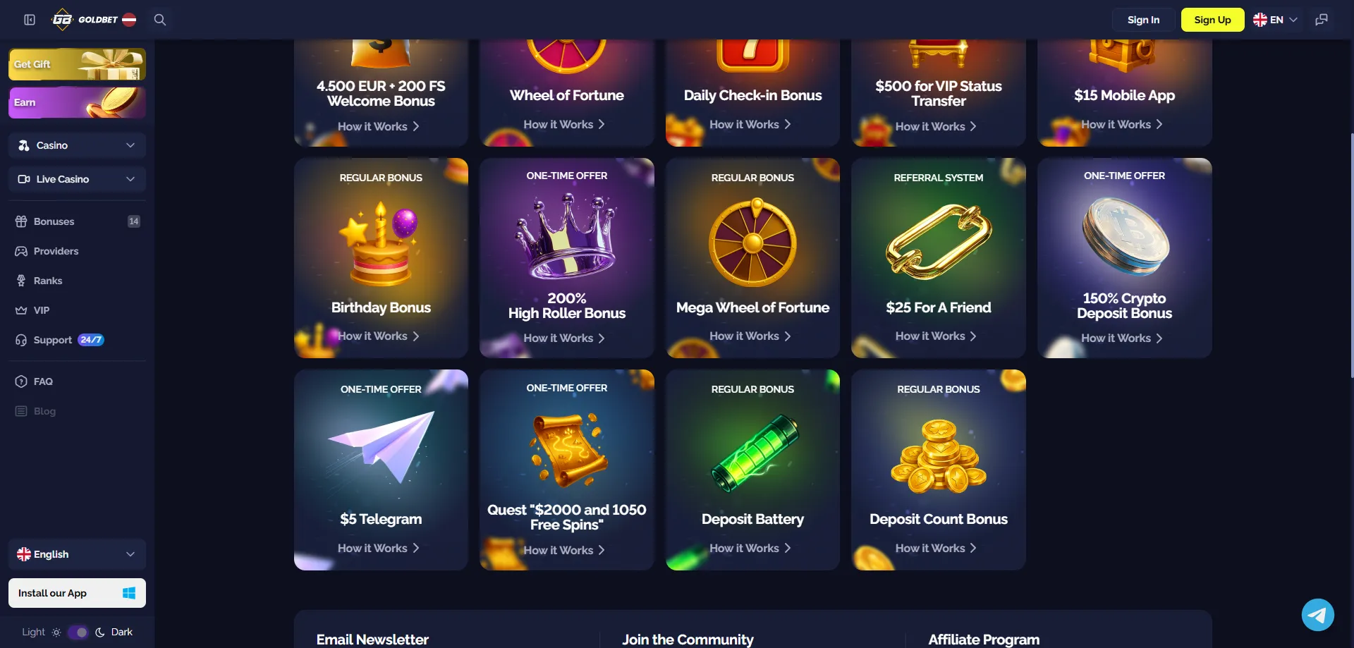 Goldbet Casino бонус оферти за нови и редовни играчи